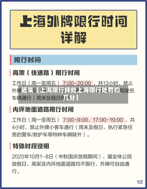 近来【上海限行坏处上海限行处罚扣几分】-第1张图片