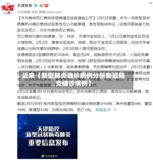 近来【新型肺炎确诊病例分析新冠肺炎确诊病例】-第1张图片
