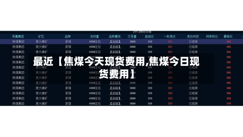 最近【焦煤今天现货费用,焦煤今日现货费用】