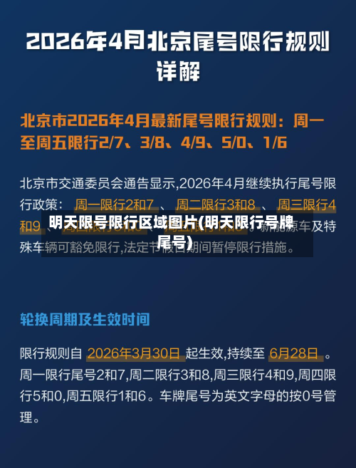 明天限号限行区域图片(明天限行号牌尾号)