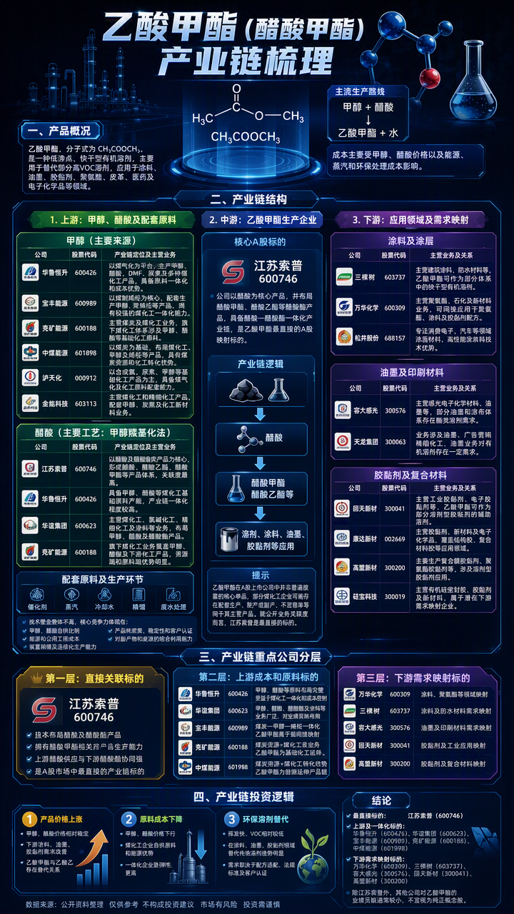 【现货异动】乙酸甲酯30天上涨32.9193%！需求回暖叠加供应收缩，库存偏紧推动报价上行